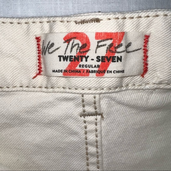 NWOT Free People x We The Free Bridgette Cream Button-Fly Denim Shorts Size 27 - Picture 6 of 9